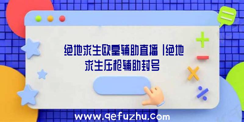 「绝地求生欧皇辅助直播」|绝地求生压枪辅助封号